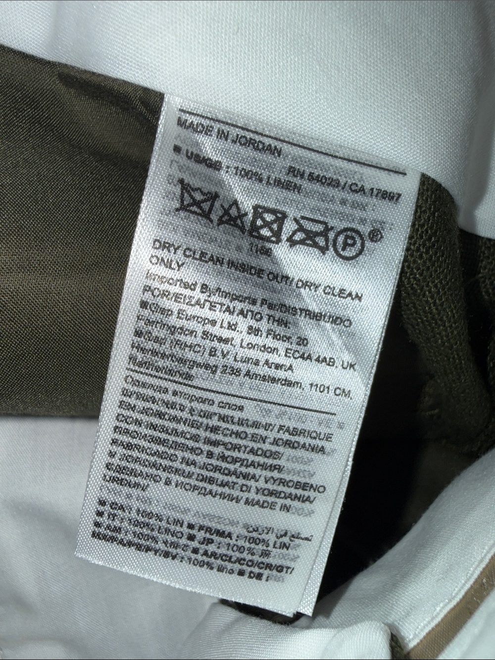 Banana Republic Palma Linen Bermuda Short Camo Green NWT Size 00 Petite - Picture 5 of 6